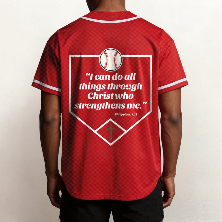 Christianartworkshop Philippians 4:13 Faith Baseball Jersey: Baseball Cross Motto Strength Devotion Athletic Shirt - image 32