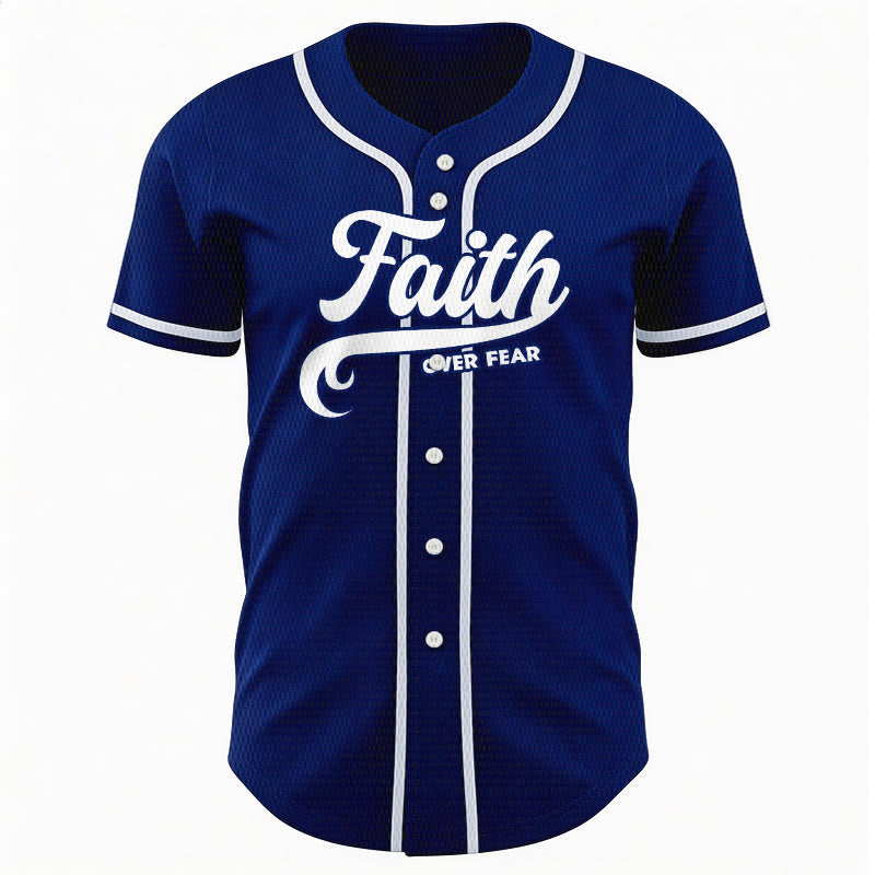 Christianartworkshop Faith Over Fear Custom Name Number Unisex Baseball Jersey - image 10
