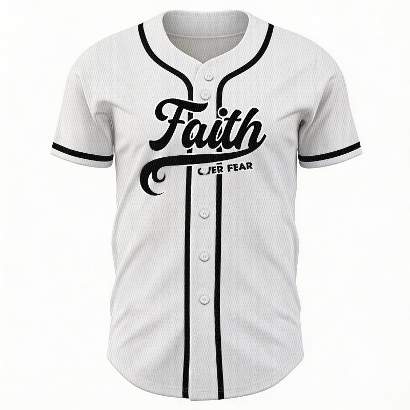 Christianartworkshop Faith Over Fear Custom Name Number Unisex Baseball Jersey - image 17