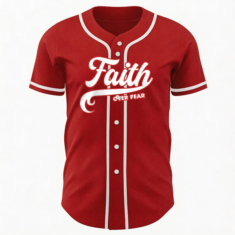 Christianartworkshop Faith Over Fear Custom Name Number Unisex Baseball Jersey - image 24