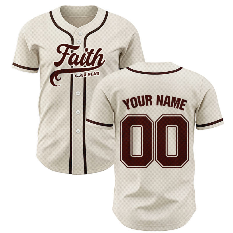 Christianartworkshop Faith Over Fear Custom Name Number Unisex Baseball Jersey - Apricot - 5XL - Name & Number Customized - image 49