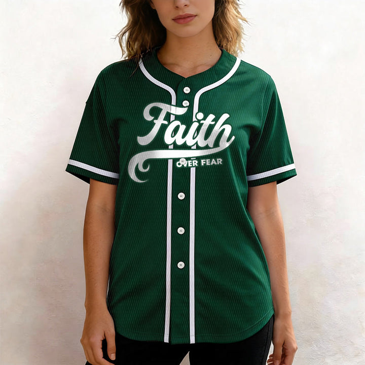 Christianartworkshop Faith Over Fear Custom Name Number Unisex Baseball Jersey - image 44