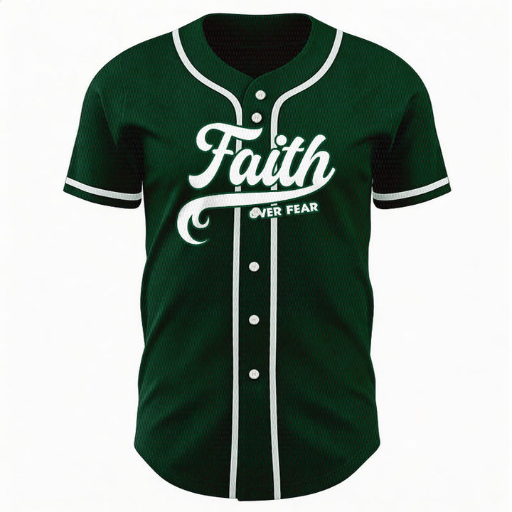 Christianartworkshop Faith Over Fear Custom Name Number Unisex Baseball Jersey - image 45