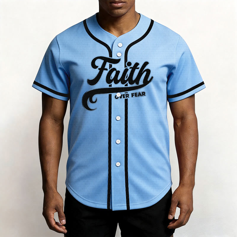 Christianartworkshop Faith Over Fear Custom Name Number Unisex Baseball Jersey - image 36