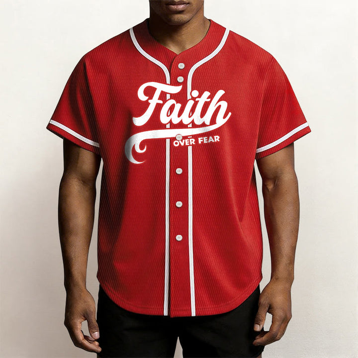 Christianartworkshop Faith Over Fear Custom Name Number Unisex Baseball Jersey - image 22