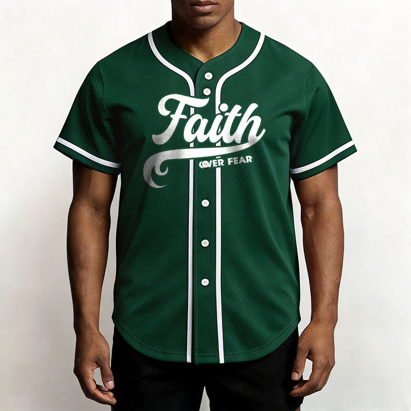 Christianartworkshop Faith Over Fear Custom Name Number Unisex Baseball Jersey - image 43