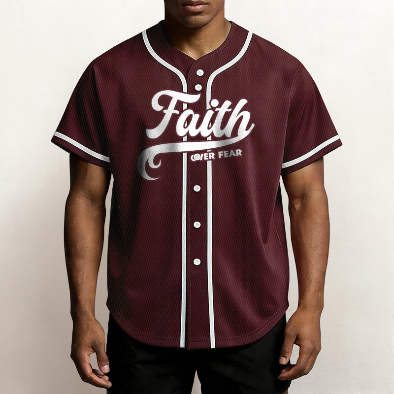 Christianartworkshop Faith Over Fear Custom Name Number Unisex Baseball Jersey - image 29