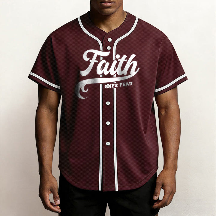 Christianartworkshop Faith Over Fear Custom Name Number Unisex Baseball Jersey - image 29