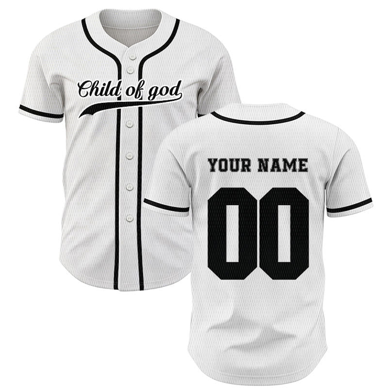 Christianartworkshop Child Of God Custom Name Number Unisex Baseball Jersey - White - 5XL - Name & Number Customized - image 14