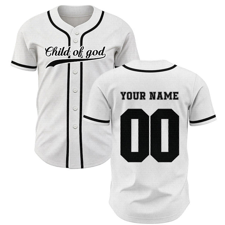 Christianartworkshop Child Of God Custom Name Number Unisex Baseball Jersey - White - 5XL - Name & Number Customized - image 14