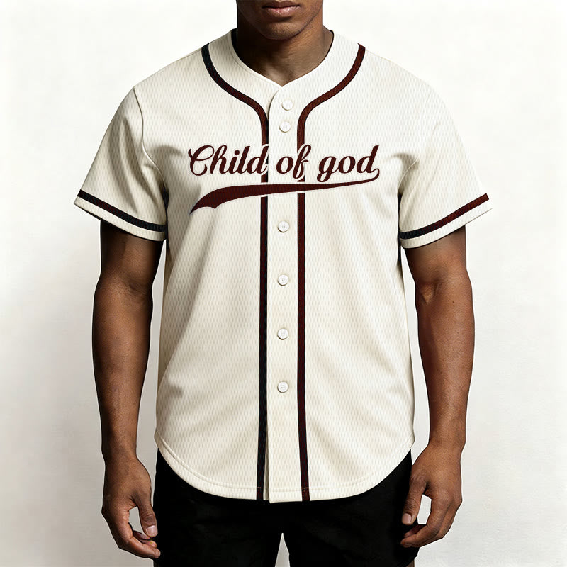 Christianartworkshop Child Of God Custom Name Number Unisex Baseball Jersey - image 1