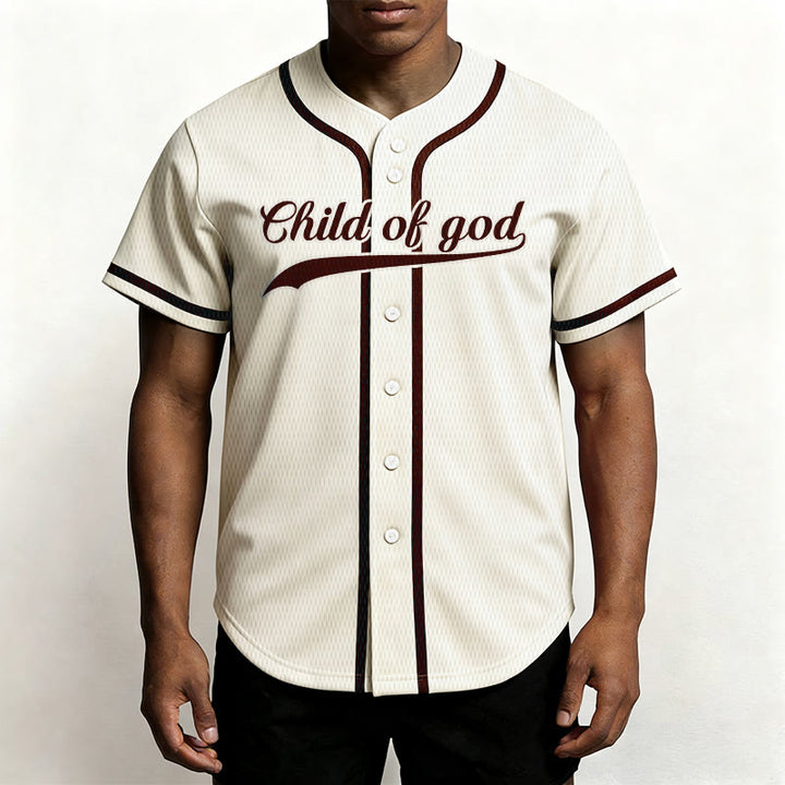 Christianartworkshop Child Of God Custom Name Number Unisex Baseball Jersey - image 1
