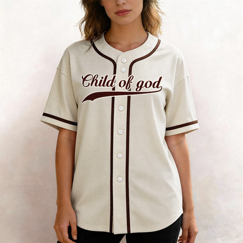 Christianartworkshop Child Of God Custom Name Number Unisex Baseball Jersey - image 2