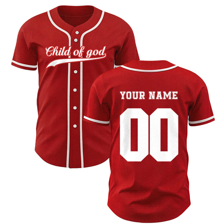 Christianartworkshop Child Of God Custom Name Number Unisex Baseball Jersey - Red - 5XL - Name & Number Customized - image 21