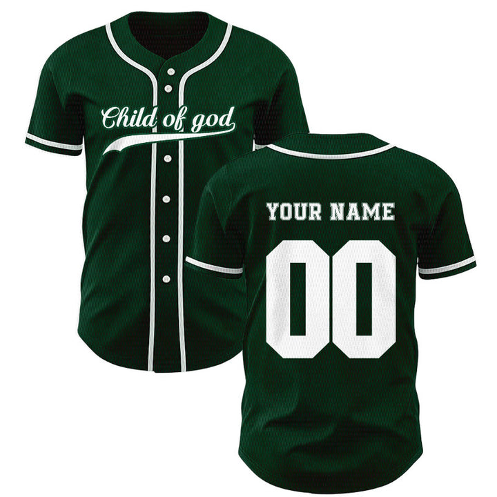 Christianartworkshop Child Of God Custom Name Number Unisex Baseball Jersey - Green - 5XL - Name & Number Customized - image 49