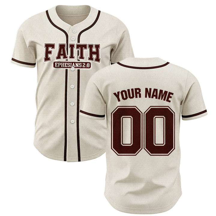 Christianartworkshop Faith Custom Name Number Baseball Jersey - Apricot - 5XL - Name & Number Customized - image 7
