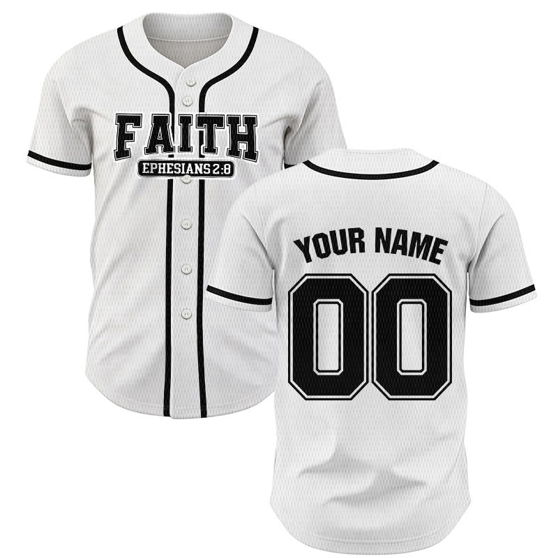 Christianartworkshop Faith Custom Name Number Baseball Jersey - White - 5XL - Name & Number Customized - image 14