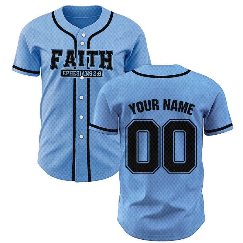 Christianartworkshop Faith Custom Name Number Baseball Jersey - Blue - 5XL - Name & Number Customized - image 42