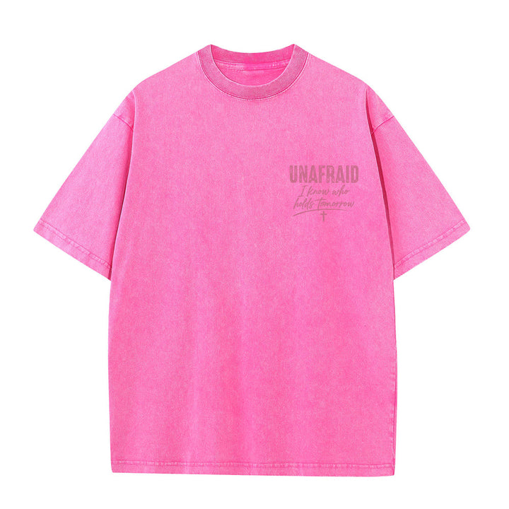 Christianartworkshop Left Chest Unafraid Cross Accent Back No Worries God Got Me Heart Detail Washed T‑Shirt - image 22