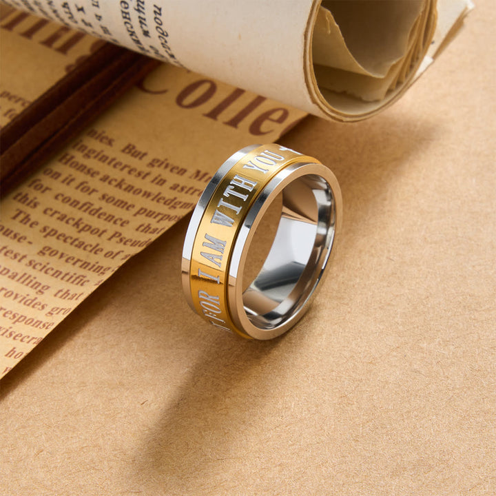 Christianartworkshop Engraved Cross Scripture Rotatable Anxiety Relief Wide Band Ring: Timeless Emblem of Unshakable Sacred Faith - Golden - US 13 - image 4
