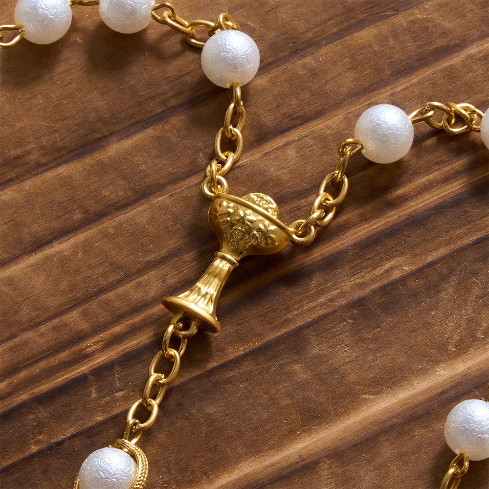 Christianartworkshop Rhinestone Accented Filigree Cross Prayer Rosary: Timeless Emblem of Gentle Heavenly Guardianship - image 5