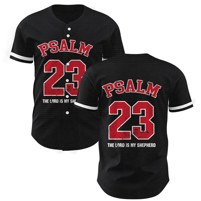 Christianartworkshop Psalm 23 Faith Baseball Jersey: The Lord Is My Shepherd Devotional Athletic Shirt - 5XL - image 0