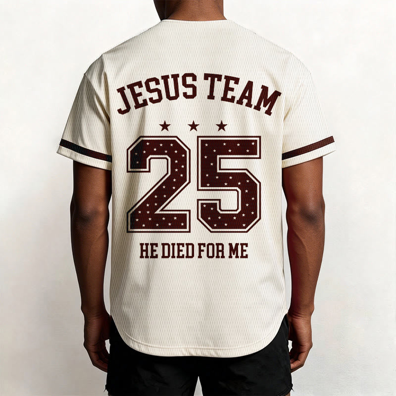 Christianartworkshop Jesus Team 25 He Died For Me Faith Baseball Jersey - image 4