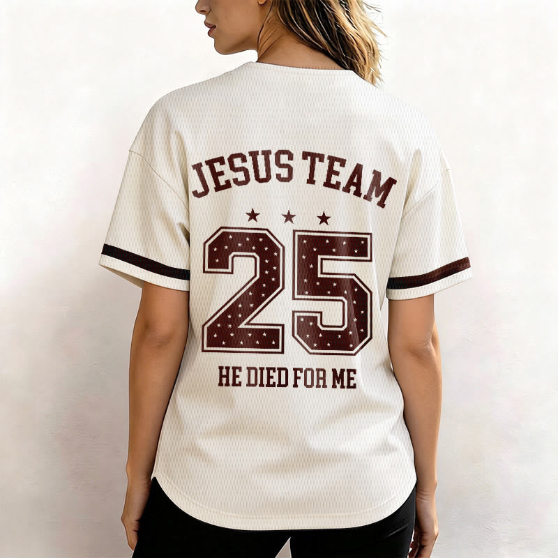 Christianartworkshop Jesus Team 25 He Died For Me Faith Baseball Jersey - image 5