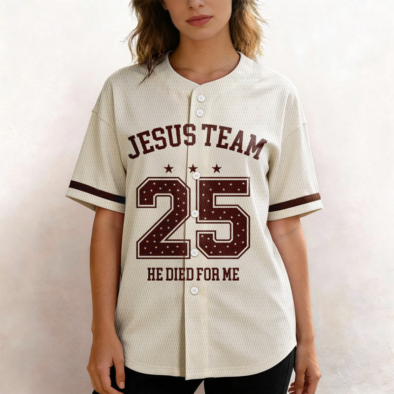 Christianartworkshop Jesus Team 25 He Died For Me Faith Baseball Jersey - image 2