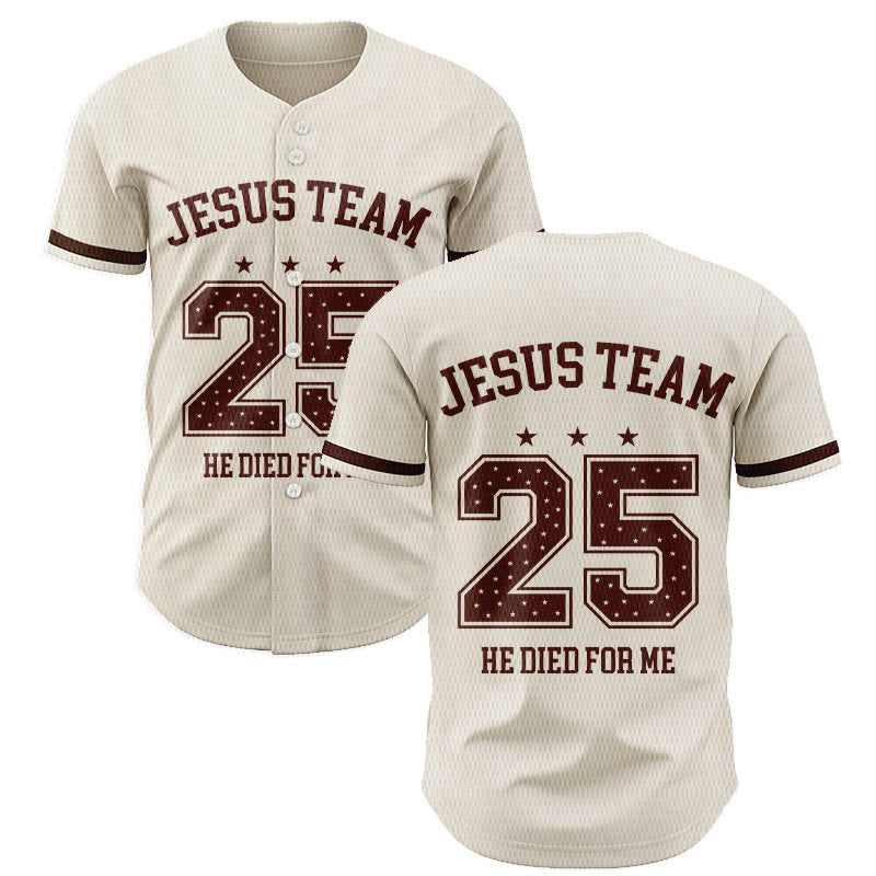 Christianartworkshop Jesus Team 25 He Died For Me Faith Baseball Jersey - 5XL - image 0