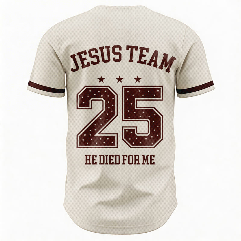 Christianartworkshop Jesus Team 25 He Died For Me Faith Baseball Jersey - image 6