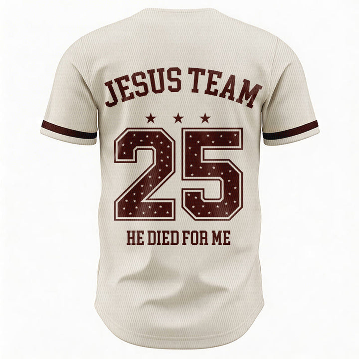 Christianartworkshop Jesus Team 25 He Died For Me Faith Baseball Jersey - image 6