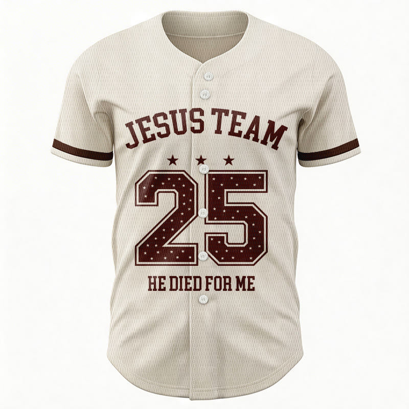 Christianartworkshop Jesus Team 25 He Died For Me Faith Baseball Jersey - image 3