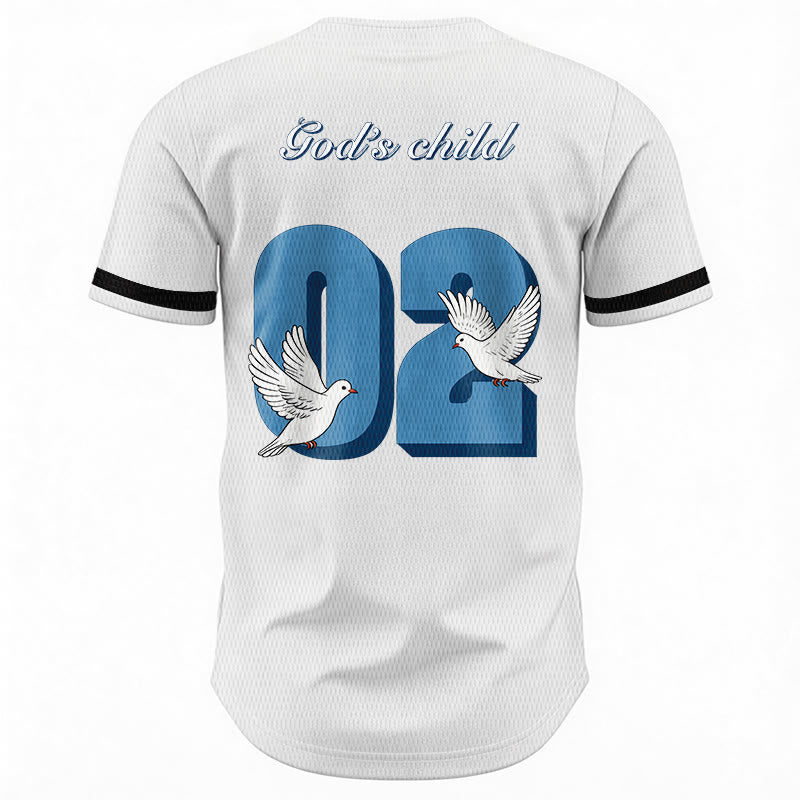 Christianartworkshop God's Child Inspirational Dove & Number Design Baseball Jersey - image 13