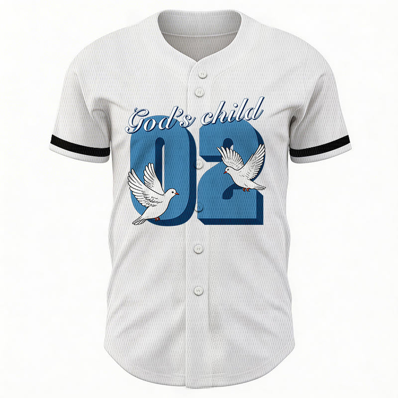 Christianartworkshop God's Child Inspirational Dove & Number Design Baseball Jersey - image 10