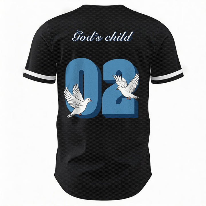 Christianartworkshop God's Child Inspirational Dove & Number Design Baseball Jersey - image 6