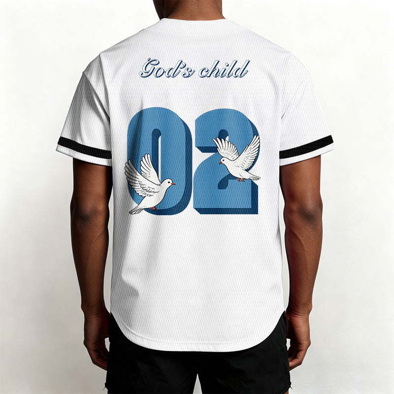 Christianartworkshop God's Child Inspirational Dove & Number Design Baseball Jersey - image 11