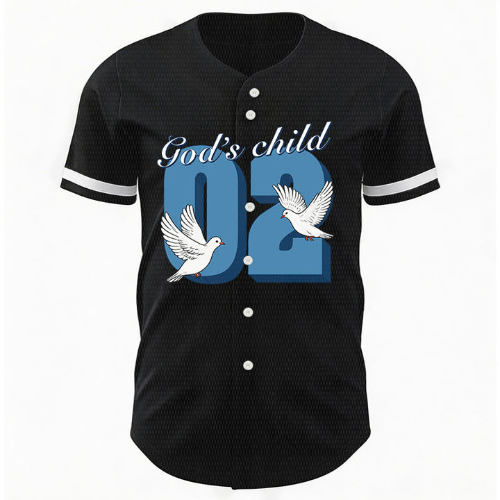 Christianartworkshop God's Child Inspirational Dove & Number Design Baseball Jersey - image 3