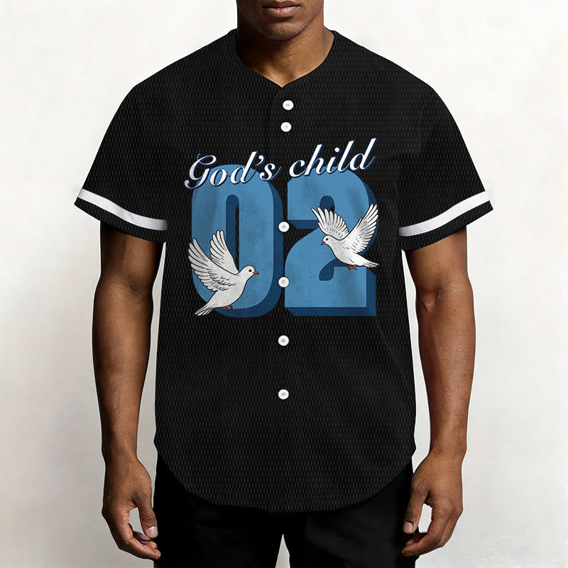 Christianartworkshop God's Child Inspirational Dove & Number Design Baseball Jersey - image 1