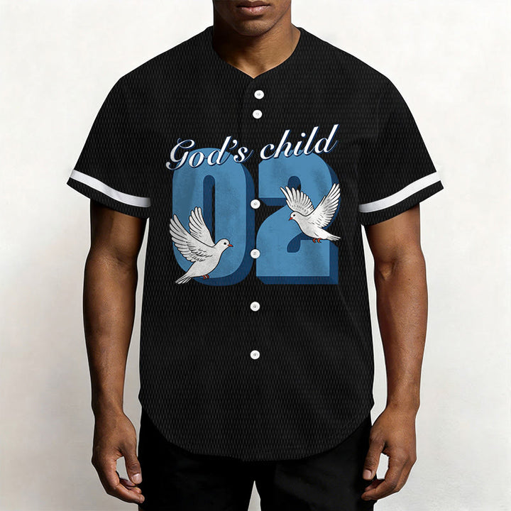 Christianartworkshop God's Child Inspirational Dove & Number Design Baseball Jersey - image 1