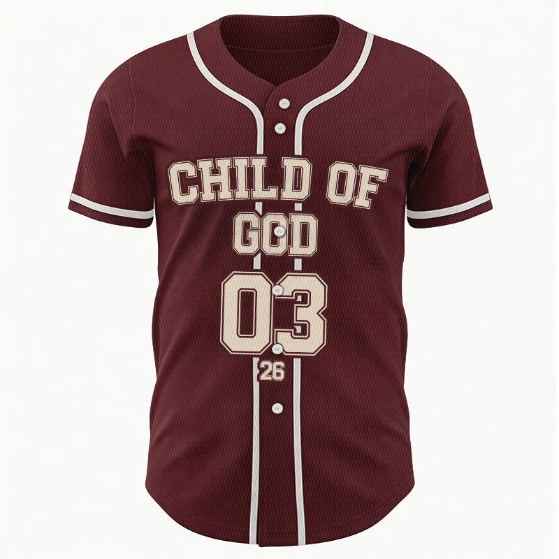 Christianartworkshop Child of God Christian Statement Custom Name Number Baseball Jersey - image 3