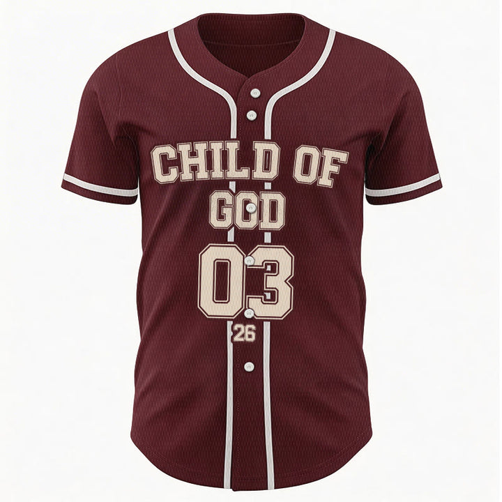 Christianartworkshop Child of God Christian Statement Custom Name Number Baseball Jersey - image 3