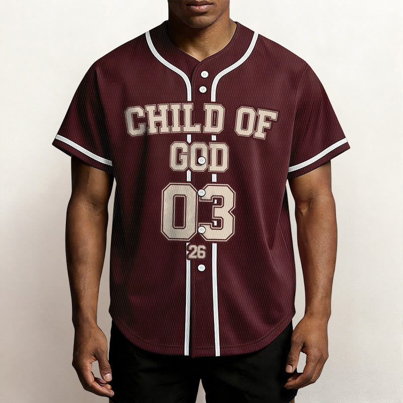 Christianartworkshop Child of God Christian Statement Custom Name Number Baseball Jersey - image 1