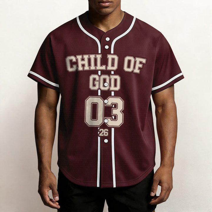 Christianartworkshop Child of God Christian Statement Custom Name Number Baseball Jersey - image 1