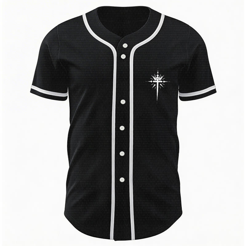 Christianartworkshop Jesus Is King Angel Wings Cross Faith Statement Custom Baseball Jersey - image 2