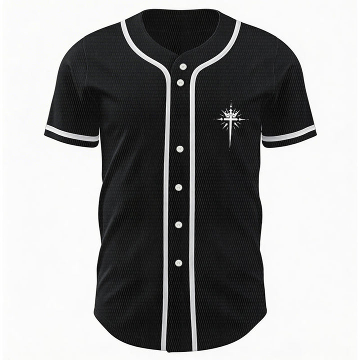 Christianartworkshop Jesus Is King Angel Wings Cross Faith Statement Custom Baseball Jersey - image 2