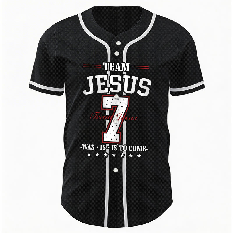 Christianartworkshop Team Jesus Was Is And Is To Come Custom Number 7 Baseball Jersey - image 10