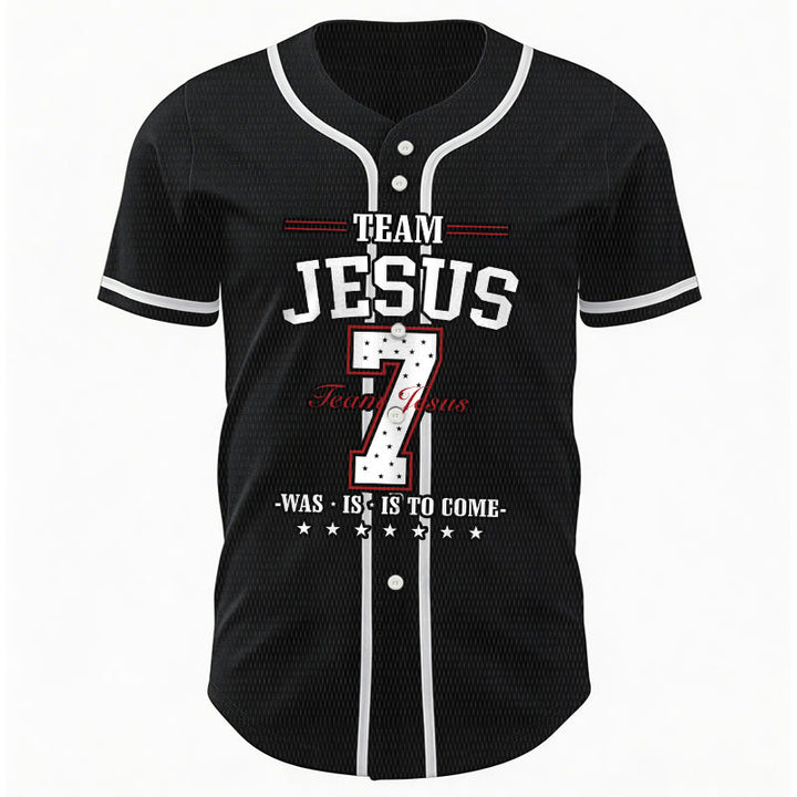 Christianartworkshop Team Jesus Was Is And Is To Come Custom Number 7 Baseball Jersey - image 10