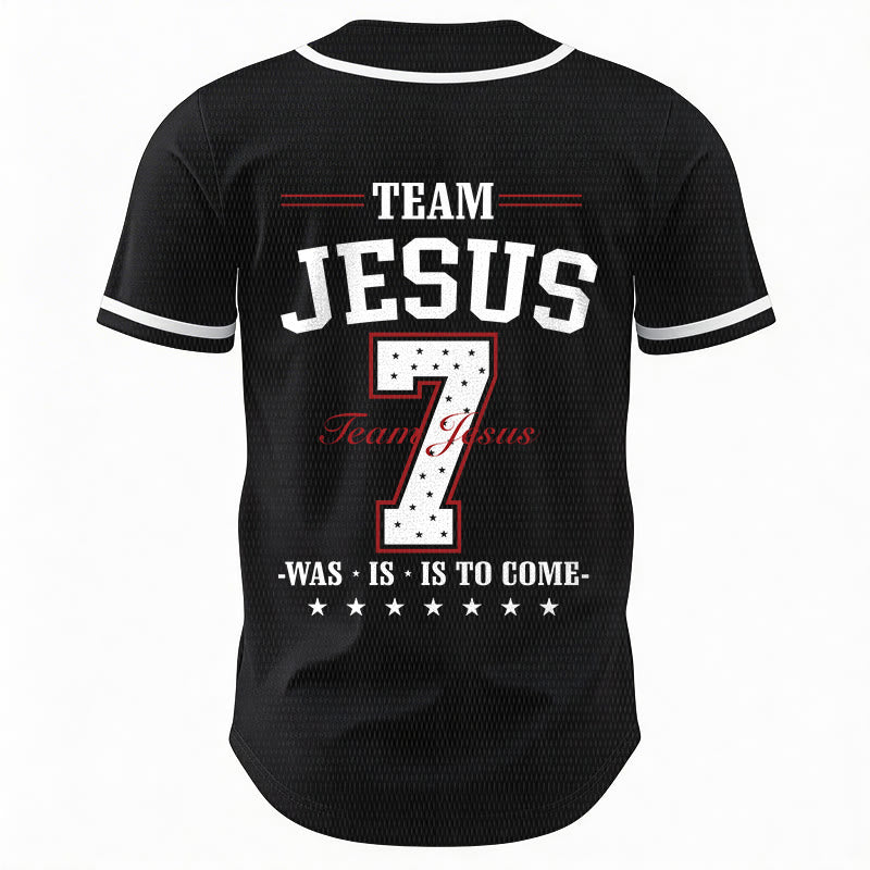 Christianartworkshop Team Jesus Was Is And Is To Come Custom Number 7 Baseball Jersey - image 13