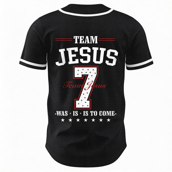 Christianartworkshop Team Jesus Was Is And Is To Come Custom Number 7 Baseball Jersey - image 13